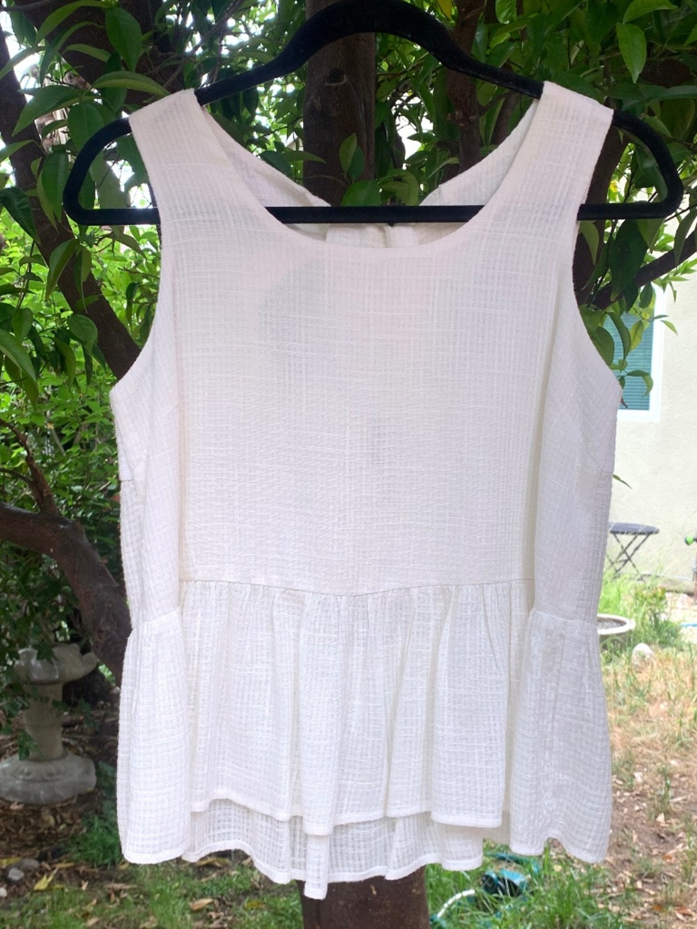 Amadi Soft White Peplum Top